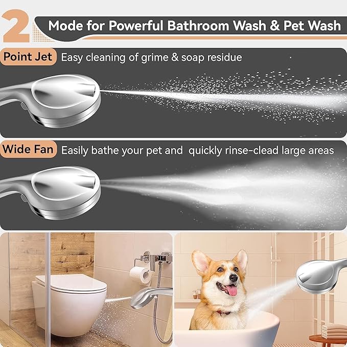 Filtered Shower Head, 15 Stage Handheld Shower Head Filter for Hard Water, 10 Modes High Pressure Shower Head with 60" Hose and Bracket, Remove Chlorine and Harmful Substance