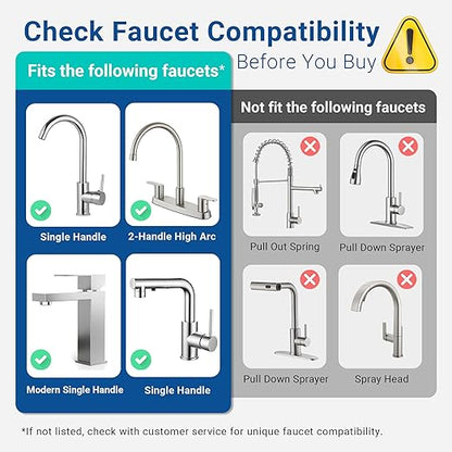 LCF Upgrade Countertop Water Filter, 𝐒𝐢𝐥𝐯𝐞𝐫 𝐈𝐨𝐧𝐬 Enhanced 6-Stage Stainless Steel Water Filter for Sink Faucet, Reduces Heavy Metals, Bad Taste & 99% Chlorine, 16,000 Gallons(2 Filters)