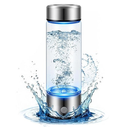Hydrogen Water Bottle Generator, Up to 4000 PPB, with SPE/PEM Technology, for Home Office Travel Fitness Drinking, Portable USB Rechargeable High-Concentration Hydrogen Water Maker