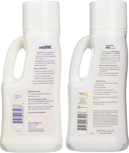 Natural Chemistry Pool Salt Water Maintenance Kit, Pack of 2, Provides Crystal Clear Sparkling Water, Monthly Maintenance Kit