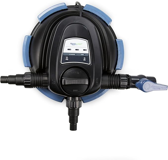 Aquascape 95053 UltraKlean 2000 Gallon Biological Pressure Filter with 14 Watt UV Clarifier Sterilizer for Pond Water Feature, 2,700 GPH Black