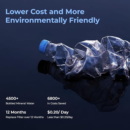 TOKIT Reverse Osmosis Water Filter Countertop T1 Ultra Cold & Hot Dual UV Water Dispenser 5℃ Cooling and Instant Heating RO Water Filtration System 8 Temp Choice, NSF/ANSI 58, No Installation for Home
