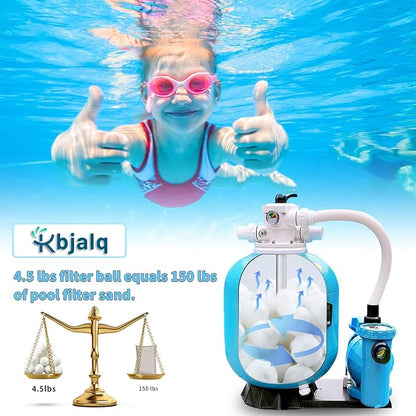 4.6 Lbs Pool Filter Balls for Sand Filter,Reusable Eco-Friendly Sand Filter Balls Equals 150 lbs Pool Filter Sand (4.6 Lbs,White)