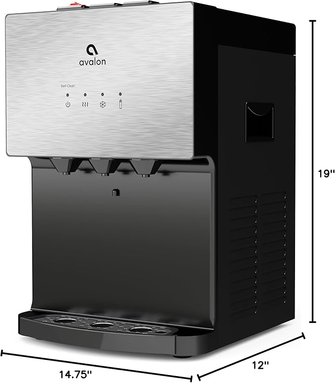 Avalon A12 Countertop Bottleless Water Dispenser, 3 Temperatures, Self Cleaning, Stainless Steel