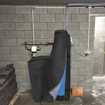 Bitubi Water Softener Insulated Cover with Plush Lining, Waterproof Outdoor Water Softener Winter Cover to Endure Freezing Temperatures (64" H x 40" W x 16" D, Black)