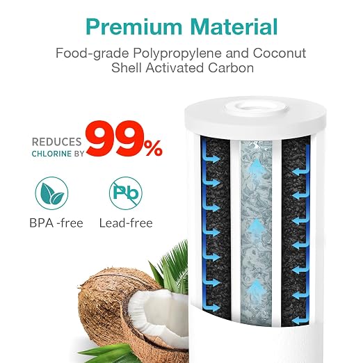 SimPure DB10C Water Filter Housing and 5 Micron 10" x 4.5" PGC Whole House Sediment Carbon Filters