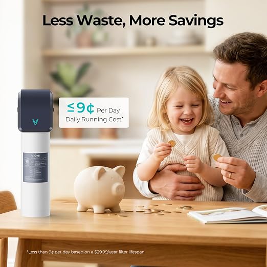 Viomi Under Sink Water Filter, NSF/ANSI 372, 53, 42 Certified, 0.5 Micron Filtration System Removes Lead, Chlorine, Bad Taste & Odor, Dedicated Faucet Included, 1 Year or 10,000 Gallons Lifespan