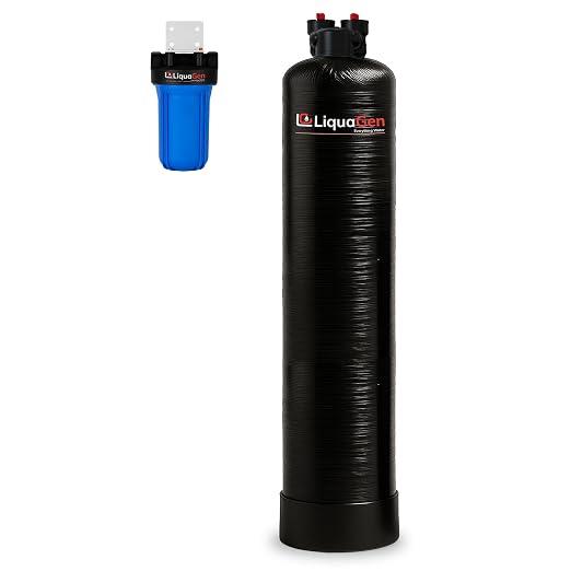LiquaGen Salt-Free Water Conditioner with Carbon/KDF Pre-Filter | Whole House Anti-Scale System | Reduces Mineral Build-Up | Eco-Friendly, Low Maintenance Water Softener Alternative (15 GPM)