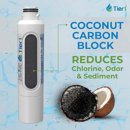 Tier1 RWF1011 DA29-00020B Refrigerator Water Filter | Replacement for Samsung HAF-CIN, WF294, FMS-2 Fridge Filter - Up to 12 Months Supply | Easy Install | Odor Control | Great Tasting Water (2-pk)