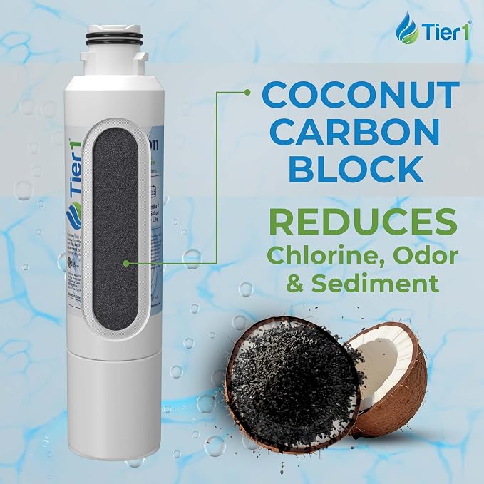 Tier1 RWF1011 DA29-00020B Refrigerator Water Filter | Replacement for Samsung HAF-CIN, WF294, FMS-2 Fridge Filter - Up to 18 Months Supply | Easy Install | Odor Control | Great Tasting Water (3-pk)