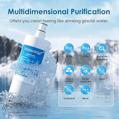 Waterdrop 3US-AF01 Under Sink Water Filter, Replacement for Standard Filtrete® 3US-AF01, 3US-AS01, Aqua-Pure AP Easy C-CS-FF, WHCF-SRC, WHCF-SUFC, WHCF-SUF, NSF/ANSI 42 Certified, 2 Pack