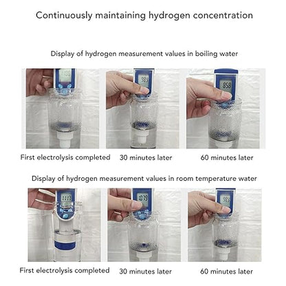 410ml Hydrogen Water Bottle with Nasal Inhalation Hose, 1200?1400PPB Portable Rechargeable Hydrogen Water Ionizer Machine, Hydrogen Rich Water Glass Health Cup for Home Travel