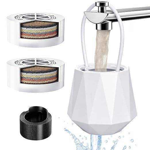 Bath Filter for Tub, Bathtub Water Filter 8-Stage, Bath Water Filter with 2 Pack Filters, Removes 90%+ Chlorine & Impurities, BPA Free, 2.5 GPM High Flow, 77°F-158°F for Skin & Hair Care