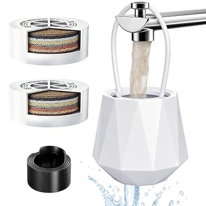 Bath Filter for Tub, Bathtub Water Filter 8-Stage, Bath Water Filter with 2 Pack Filters, Removes 90%+ Chlorine & Impurities, BPA Free, 2.5 GPM High Flow, 77°F-158°F for Skin & Hair Care