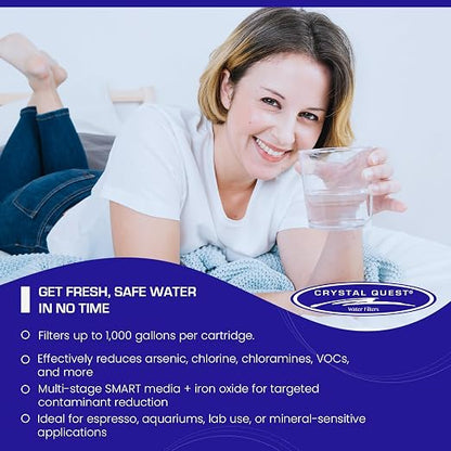 Crystal Quest SMART/Arsenic Removal Water Filter Pitcher Cartridge – Advanced Filtration for Clean, Healthy Water, Removes Contaminants, Long-Lasting, Easy Installation - 1,000 Gallons [Pack of 4]