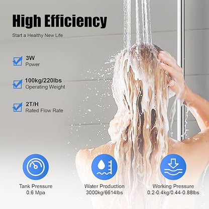 Whole House Water Softener System with Digital Dispaly, Water Softeners for Home Water Filtration, from 0.8 to 0.03mg·N/L, with Rotary Threads Design
