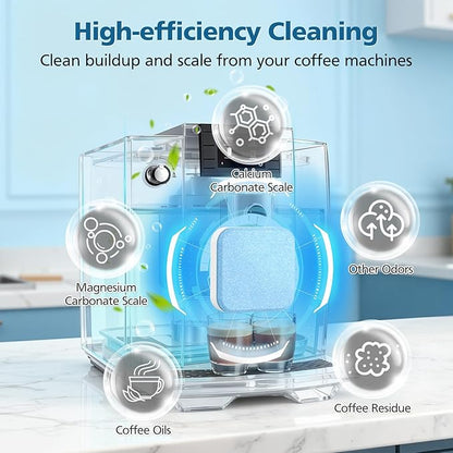 CPLIKE Coffee Machine Descaling Tablets Compatible with Jura Automatic Coffee Centers Machines, High Efficiency Cleaning and Longer Life Span, 12 Count