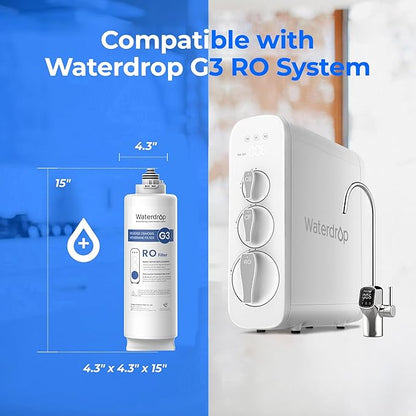 Waterdrop G3-N2RO Filter, Replacement for Waterdrop G3-W 400 GPD Reverse Osmosis System, Reduce PFAS, 2-year Lifetime