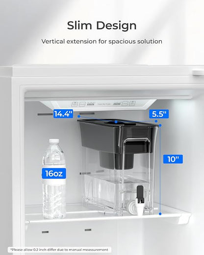 Waterdrop WFD-40L-L Water Filter Dispenser, 35-Cup Large Capacity, Black | 200-Gallon Long-Life, Faster Filtration, Reduces Chlorine, PFOA/PFOS and More, BPA Free