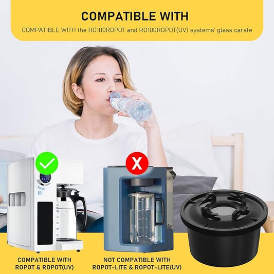 RO100ROPOT Remineralization Water Filters Replacement, Compatible with Bluevua RO100ROPOT and RO100ROPOT(UV) Systems, Alkaline for Reverse Osmosis Filter, Remineralize and Increase pH, 4 Pack