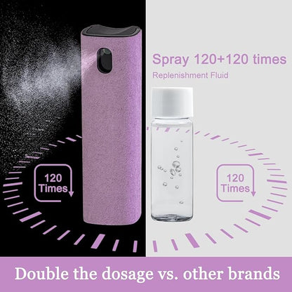Screen Cleaner Touchscreen Mist Spray, walrfid Cleaning Kit for Electronic Smart Phone TV, Laptop, Computer LCD Flat Screens, Eyeglasses, Compatible with iPhone iPad MacBook Pro - Lightpurple