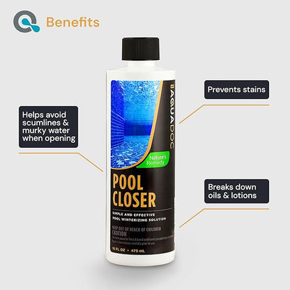 AquaDoc All-in-One Pool Closing Kit Chemical - 16oz - Treats up to 15,000 Gallons - Pool Winterizing Kit for Above Ground and Inground Pools - Winter Closing Chemicals Made in USA