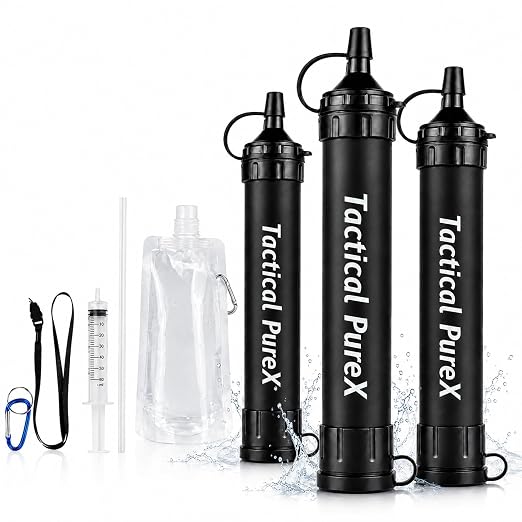 Water Filter, Capacity Emergency Water Straws (3PCS) | Lightweight, Reusable, Portable Water Filter Straw for Camping, Hiking, Travel, Biking, Survival