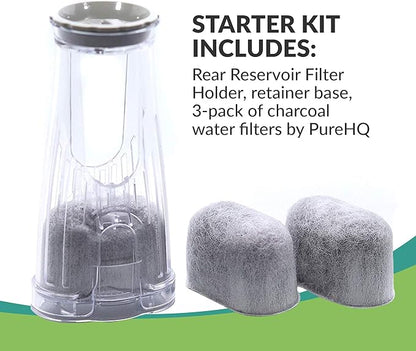 Keurig Filter Replacement Starter Kit - Water Filters for Keurig 2.0, K-Duo, K-Duo Hot & Iced, K Duo Essentials, K-Compact Coffee Makers by PureHQ - Includes Short Filter Holder and 3-Pack Cartridges