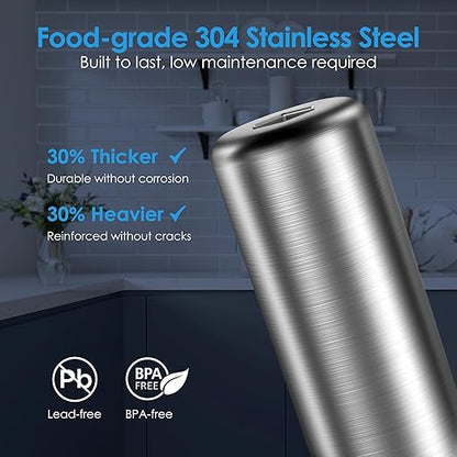 Waterdrop BS13 Under Sink Water Filter, 6 Stage Stainless Steel, Reduce PFAS, PFOA/PFOS, Lead, Chlorine, Bad Taste & Odor, No Drilling Required, NSF/ANSI 42 Certified, Included A New Faucet