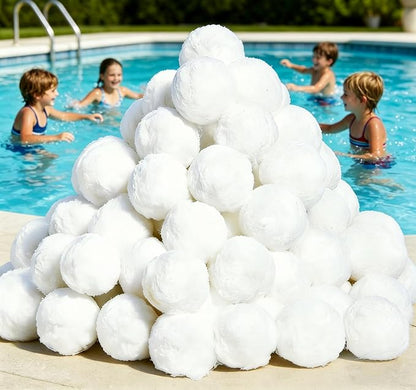 Pool Filter Balls 1.5lbs Reusable Washable Fiber Filter Media Equivalent to 50 LBS Filter Sand Eco‑Friendly Lightweight Efficient Pool Filter Balls for Swimming Pool Sand Filter, Aquarium & Pond