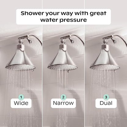 Canopy Filtered Shower Head - High Pressure Shower Head Filter for Hard Water - Shower Filter To Remove Impurities for Healthier Scalp, Skin & Hair - Reduce Dry Skin & Breakage - Black Shower Head