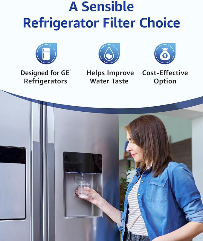 Overbest OB6013 Replacement for GE® MWF®, Smartwater® MWFP, MWFA, GWF, HDX FMG-1, WFC1201, GSE25GSHECSS, Kenmore® 9991, RWF1060 Water Filter, 3 Filters