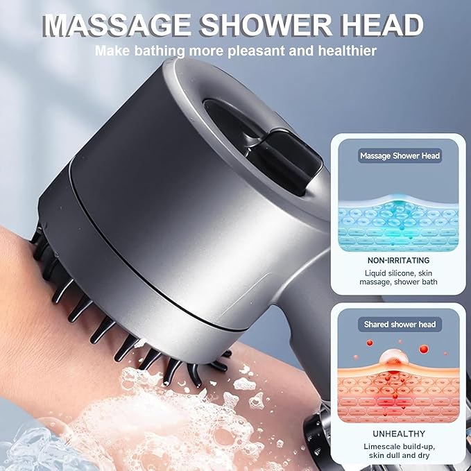 Filtered Shower Head with Handheld,ion High Pressure 4 Spray Mode Showerhead with Filters,Water Softener Filters Beads for Hard Water - Remove Chlorine - Reduces Dry Itchy Skin