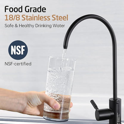 KES NSF Certified Reverse Osmosis Faucet, RO Lead-Free Water Filter Faucet Drinking Water Faucets Kitchen Faucet Non-Air-Gap 304 Stainless Steel Matte Black, Z504CLFF18-BK