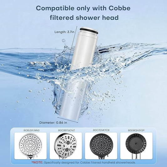 6 Pack Shower Filter Replacement Compatible with Cobbe Shower Head Filter Replacement, 20-layer Shower Filter Replacement for Hard Water,Remove Chlorine and Harmful Substances