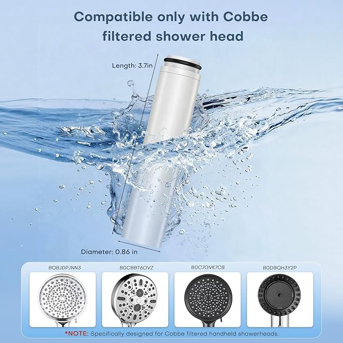 2 Pack Shower Filter Replacement Compatible with Cobbe® Handheld Shower Head, 20-layer Shower Filter Replacement for Hard Water,Remove Chlorine and Harmful Substances