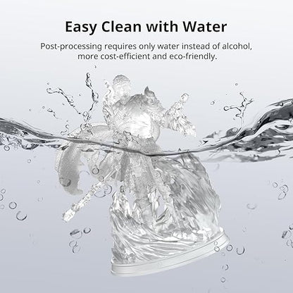 ANYCUBIC Water Washable 3D Printer Resin 2.0 Bundle, 405nm High Precision UV-Curing 3D Resin, Low Shrinkage Photopolymer Resin for LCD Resin 3D Printer (4Packs*1kg Clear, 4kg in Total)