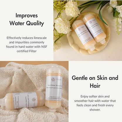 NSF Certified Hard Water Shower Filter - Removes Chlorine, Limescale & Impurities - For Soft Skin & Hair