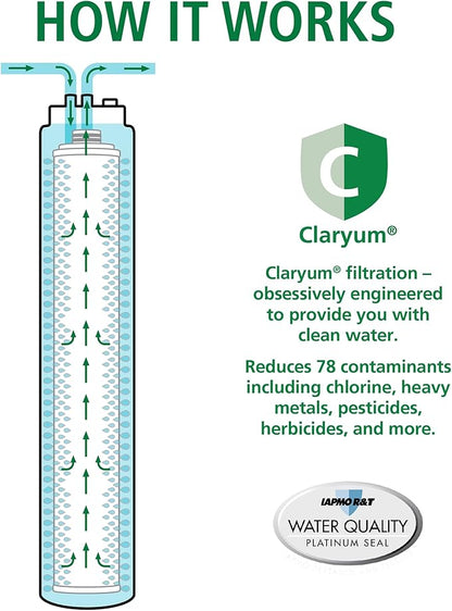 AO Smith Water Filter for Sink Faucet - Advanced Direct Connect Under Sink Water Filter System - Claryum Filtration Reduces 99% of 78 Harmful Contaminants - AO-MF-ADV