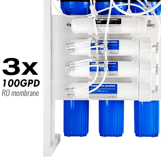 iSpring RCB3P Reverse Osmosis RO Water Filtration System, 300 GPD, Tankless & T20M 20 Gallon Pre-Pressurized Tank for Reverse Osmosis Systems with 14 gallons of Water Storage Capacity