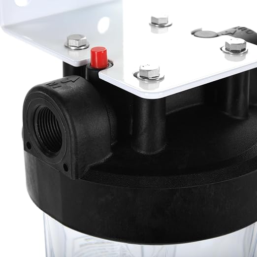 Well Water Whole House Sediment & Rust Complete Filtration System with Pleated Washable filter, Clear Housing 1" Ports