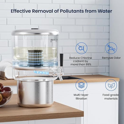 GLACIER FRESH Replacement Cartridge for PC04 Stainless Steel Countertop Water Filtration System, 3 Months/200 Gallons Filter Cartridges, Elarisey™ Filtration Technology, Meeting SGS Standards (1 Pack)