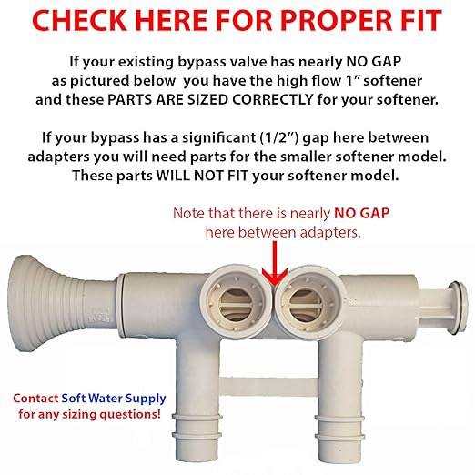 7342704 - Installation Adapters for High Flow Water Softeners - Bundle with Adapters, Clips, O-rings and Silicone