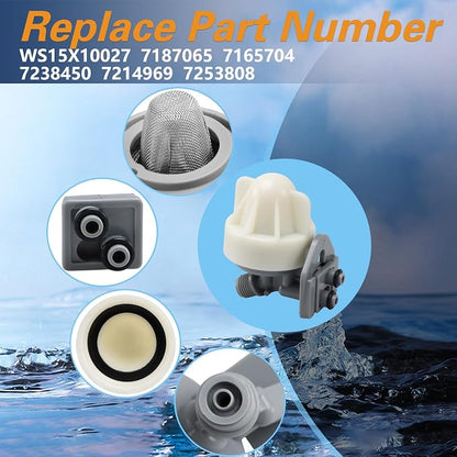 Water Softener Nozzle and Venturi Assembly Venturi Nozzle Assembly Kit Compatible with Whirlpool Kenmore Morton Rheem Replace#: 7187065 WS15X10027