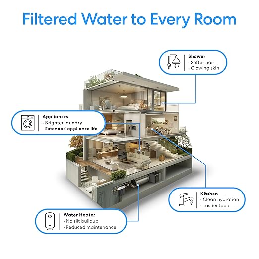 Brio Whole House Water Filter System w/Gauges | 2 Stage Fast-Flow Filtration (5 Micron Sediment, CTO Carbon Block) 4.5" x 20" Filters | Improves Taste, Protects Home Appliances & Shower | 900 GPH