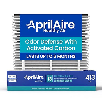 AprilAire 413CBN Replacement Filter for AprilAire Whole House Air Purifiers - MERV 13 with Carbon, Healthy Home Allergy + Odor Reduction, 16x25x4 Air Filter (Pack of 1)