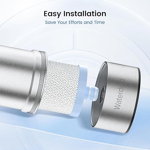 Waterdrop CFF-02 Alkaline Water Filter Replacement for Waterdrop WD-CTF-03/CTF-04, Up PH 1.5 to 2.5, Multi-Stage Water Filter, Reduces Heavy Metals, Bad Taste and Up to 99% of Chlorine