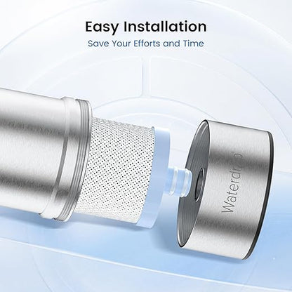 Waterdrop CFF-02 Alkaline Water Filter Replacement for Waterdrop WD-CTF-03/CTF-04, Up PH 1.5 to 2.5, Multi-Stage Water Filter, Reduces Heavy Metals, Bad Taste and Up to 99% of Chlorine