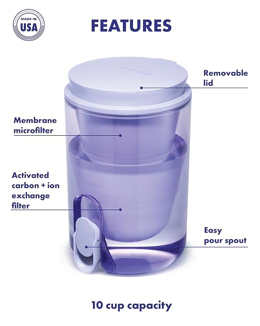 LifeStraw Home — Studio Water Filter Dispenser, 10-Cup, Green, BPA Free Designed for Everyday Protection Against Bacteria, Parasites, Microplastics, Lead, Mercury, PFAS and a Variety of Chemicals