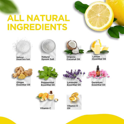 Citrus Detox Foot Soak with Epsom Salt - for Foot Callus, Immune Boost, Damaged Toenail, Athletes Foot, Pedicure and Soothes Tired Feet - Made in USA